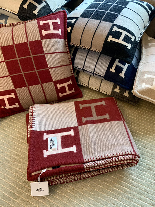 エルメス  両面 ブランケットカシミヤブランケット