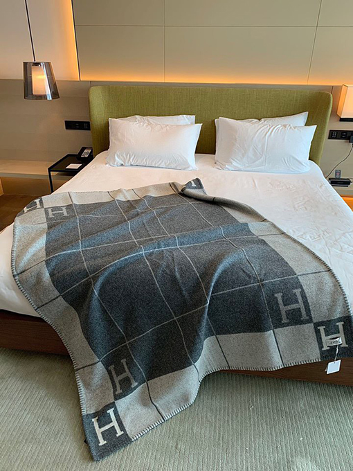エルメス  両面 ブランケットカシミヤブランケット