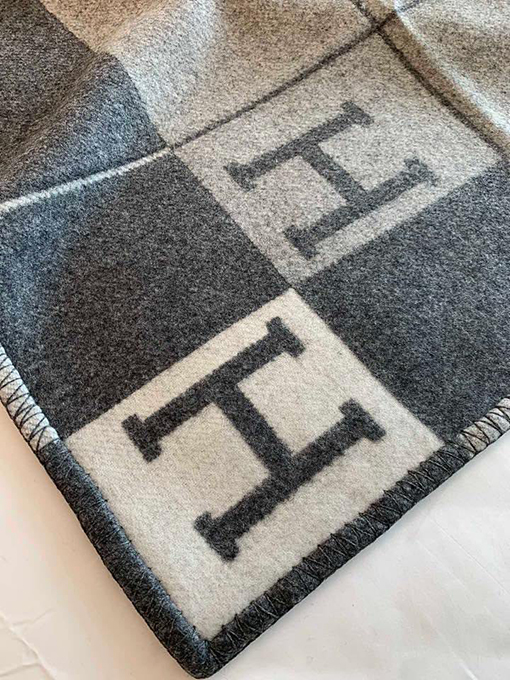 エルメス  両面 ブランケットカシミヤブランケット