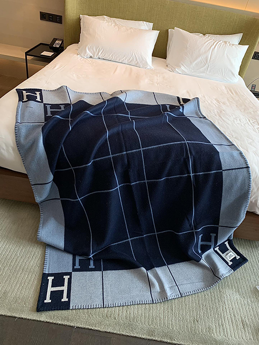 エルメス  両面 ブランケットカシミヤブランケット