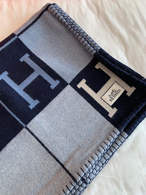 エルメス  両面 ブランケットカシミヤブランケット