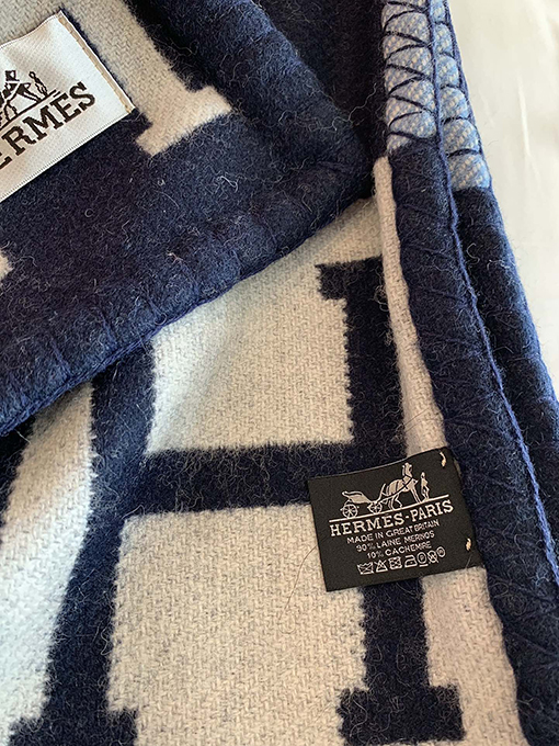 エルメス  両面 ブランケットカシミヤブランケット