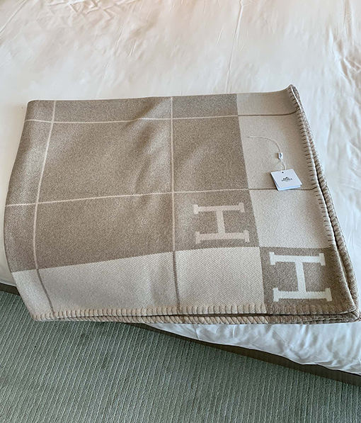 エルメス  両面 ブランケットカシミヤブランケット