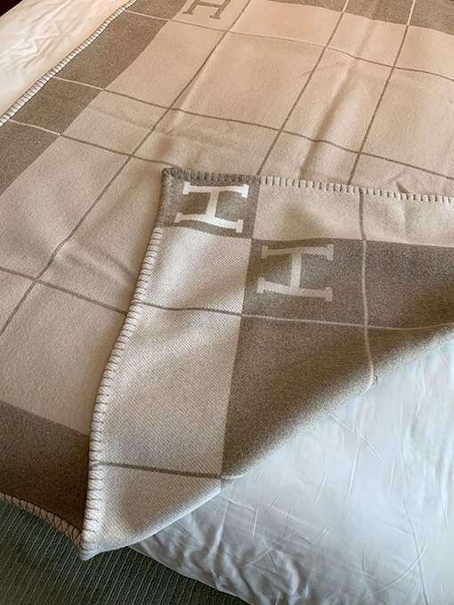 エルメス  両面 ブランケットカシミヤブランケット