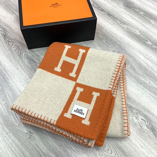 エルメス  両面刺繍ブランケット