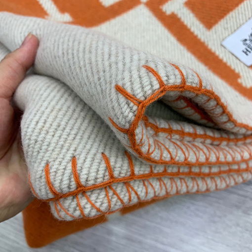 エルメス  両面刺繍ブランケット