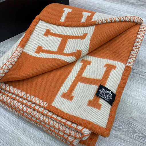 エルメス  両面刺繍ブランケット