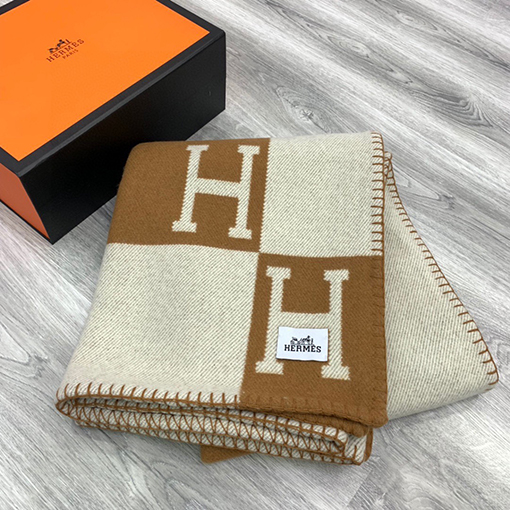 エルメス  両面刺繍ブランケット