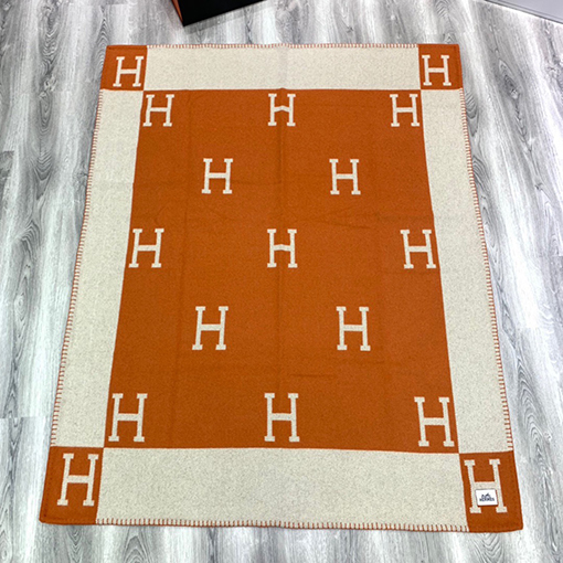 エルメス  両面刺繍ブランケット