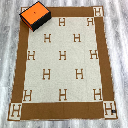 エルメス  両面刺繍ブランケット