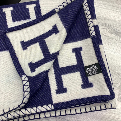 エルメス  両面刺繍ブランケット