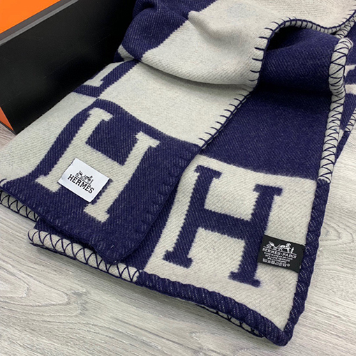 エルメス  両面刺繍ブランケット