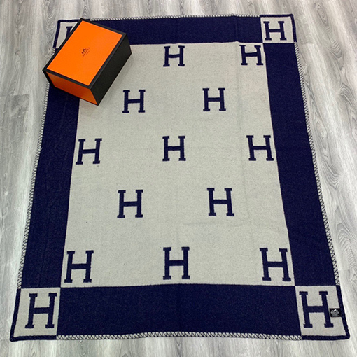 エルメス  両面刺繍ブランケット