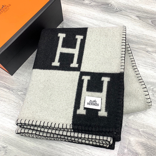 エルメス  両面刺繍ブランケット
