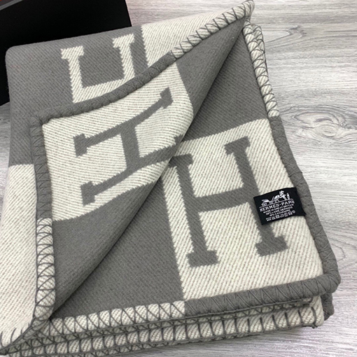 エルメス  両面刺繍ブランケット
