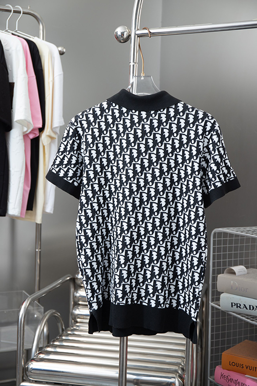 ディオール アルファベットロゴ編み半袖Tシャツ
