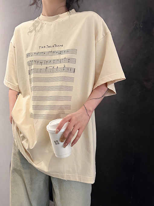 バレンシアガ 前後プリント半袖Tシャツ
