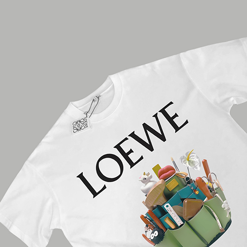ロエベコピー プリント半袖Tシャツ
