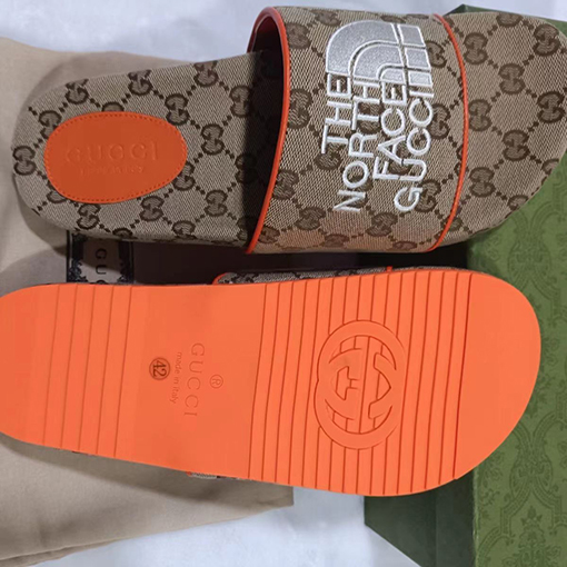 GUCC X North Face  ヴィンテージチェック柄スリッパ サンダル