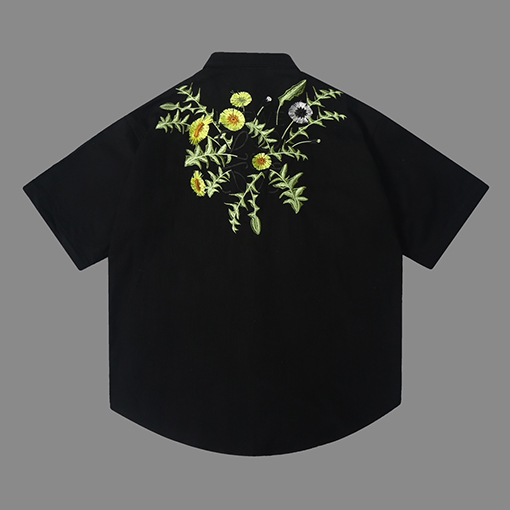 ロエベスーパーコピー 花びら刺繍工芸半袖シャツ