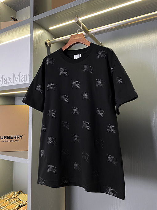 バーバリー アートナイトロゴフルフラワーコットン半袖Tシャツ
