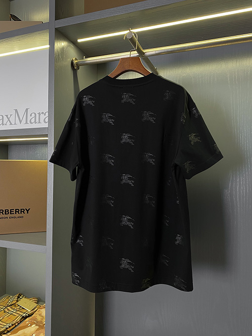 バーバリー アートナイトロゴフルフラワーコットン半袖Tシャツ