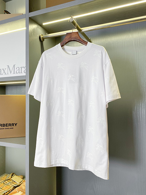 バーバリー アートナイトロゴフルフラワーコットン半袖Tシャツ
