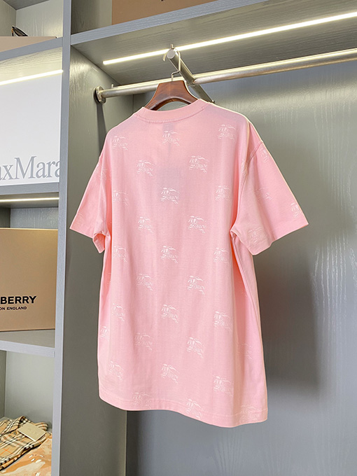 バーバリー アートナイトロゴフルフラワーコットン半袖Tシャツ