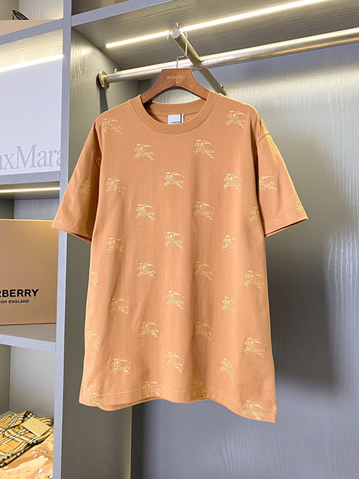 バーバリー アートナイトロゴフルフラワーコットン半袖Tシャツ