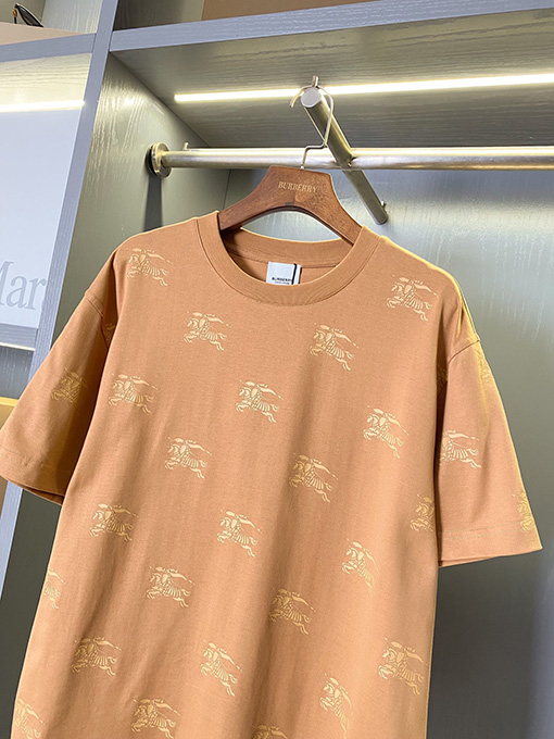 バーバリー アートナイトロゴフルフラワーコットン半袖Tシャツ