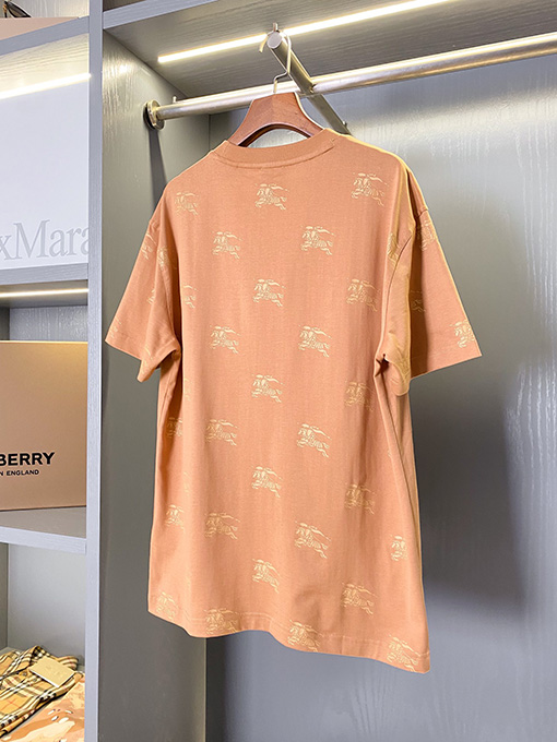 バーバリー アートナイトロゴフルフラワーコットン半袖Tシャツ
