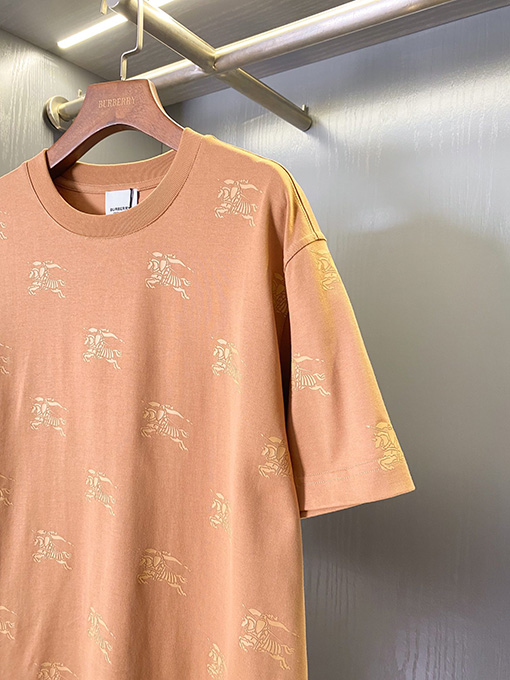 バーバリー アートナイトロゴフルフラワーコットン半袖Tシャツ