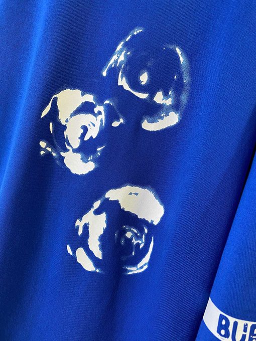 バーバリー  ナイトブルーローズコットン半袖Tシャツ
