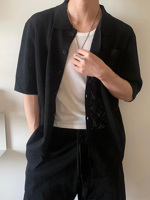 ルイヴィトン メッシュニット半袖シャツ
