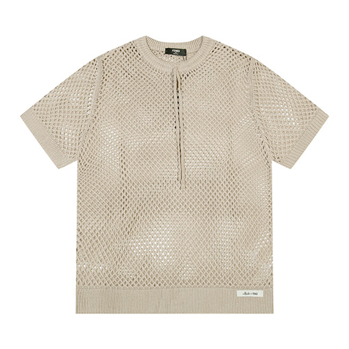 フェンディ クルーネックプルオーバーニット半袖Tシャツ