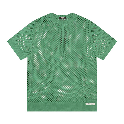 フェンディ クルーネックプルオーバーニット半袖Tシャツ