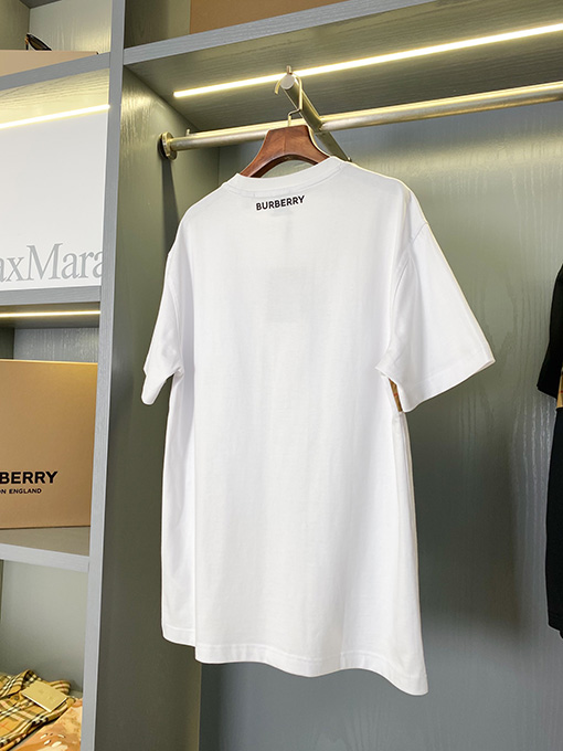 バーバリー チェック柄パッチワークコットン半袖Tシャツ