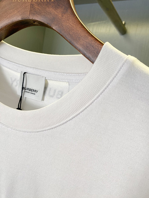 バーバリー チェック柄パッチワークコットン半袖Tシャツ