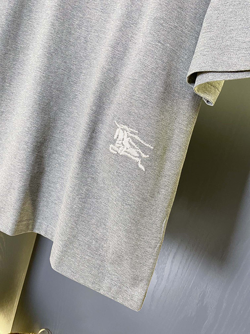 バーバリー チェック柄パッチワークコットン半袖Tシャツ