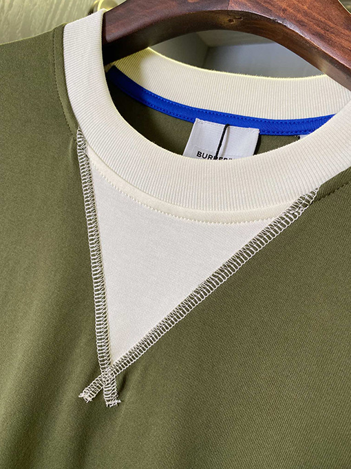 バーバリー チェック柄パッチワークコットン半袖Tシャツ