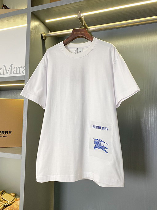 バーバリー 乗馬騎士アップリケロゴコットン半袖Tシャツ