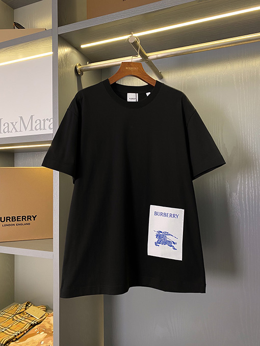 バーバリー 乗馬騎士アップリケロゴコットン半袖Tシャツ