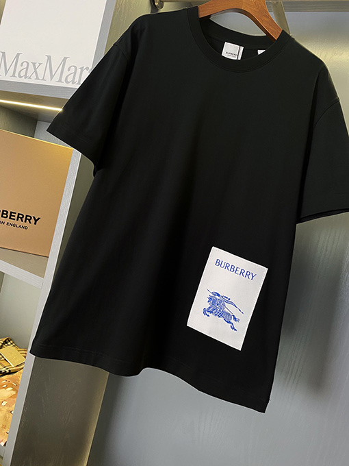 バーバリー 乗馬騎士アップリケロゴコットン半袖Tシャツ