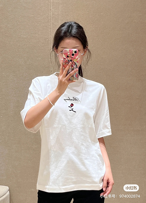 バーバリーコピー ローズコットン半袖Tシャツ