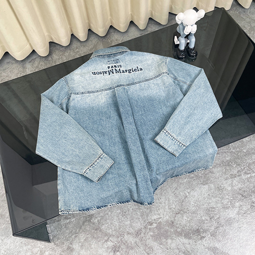 マルタンマルジェラ   デジタル刺繍ポケットウォッシュヴィンテージブルーデニムジャケット