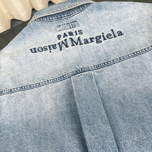 マルタンマルジェラ   デジタル刺繍ポケットウォッシュヴィンテージブルーデニムジャケット