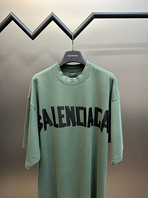 バレンシアガ   ゴムとアルファベットの半袖Tシャツ
