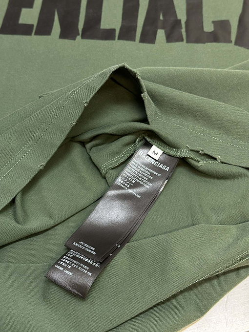 バレンシアガ   ゴムとアルファベットの半袖Tシャツ