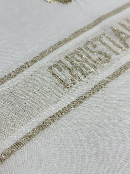 ディオールスーパーコピー ゴールデンバタフライジャカード刺繍半袖Tシャツ