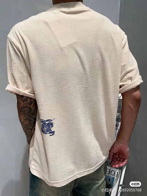 バーバリー タオル布ファッション半袖Tシャツ